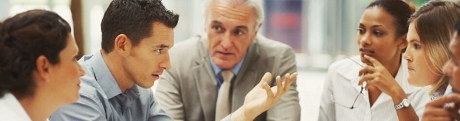 A group of colleagues having a discussion