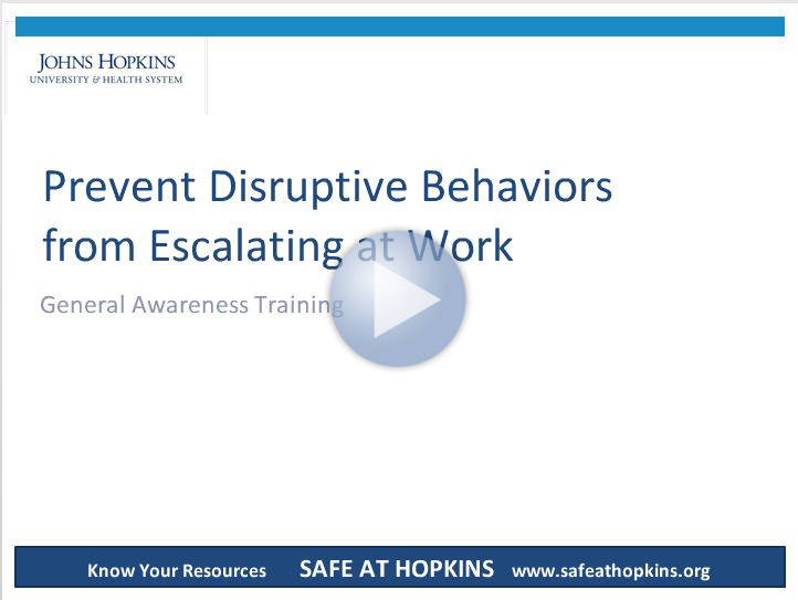general disruptive behaviors awareness training