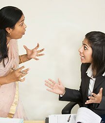 Two female colleagues argue